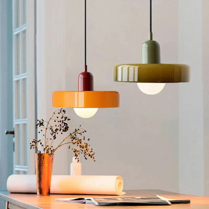 Lustre Bauhaus en Verre Nordique