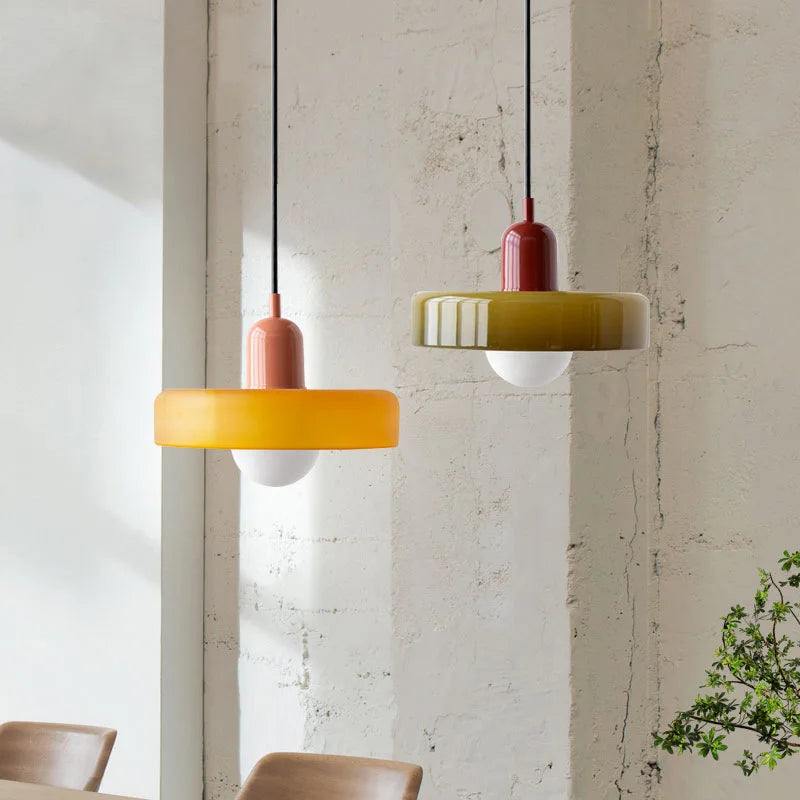 Lustre Bauhaus en Verre Nordique