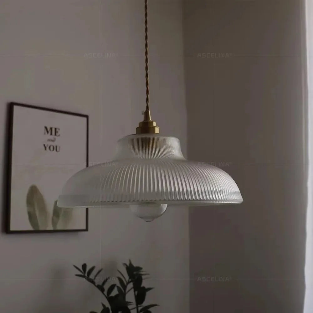 Suspension Vintage en Verre Vert