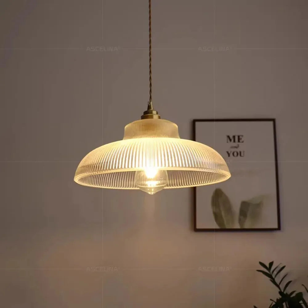 Suspension Vintage en Verre Vert