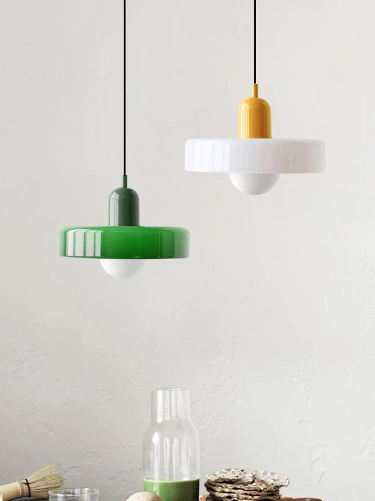Lustre Bauhaus en Verre Nordique