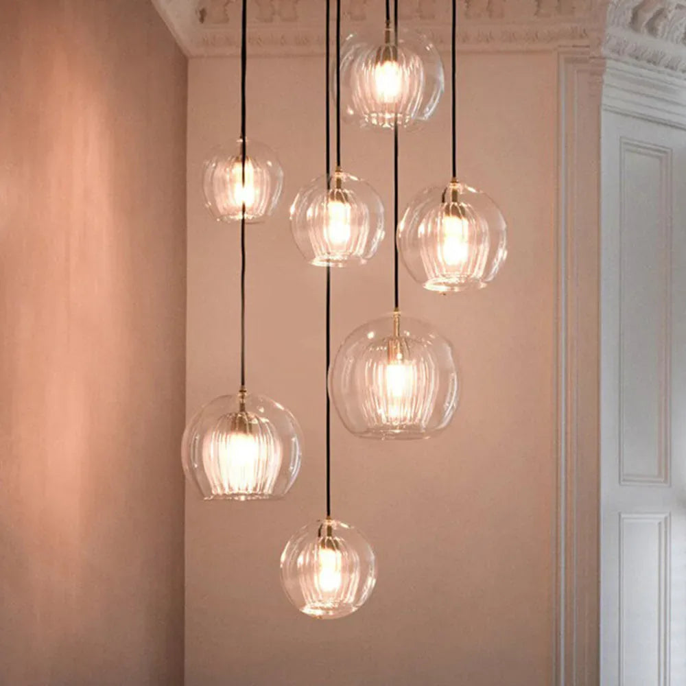 Suspension Globe en Verre June – Transparent & Ambre