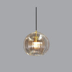Suspension Globe en Verre June – Transparent & Ambre