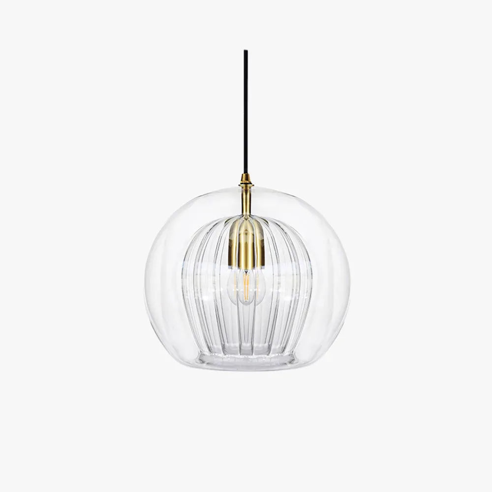 Suspension Globe en Verre June – Transparent & Ambre