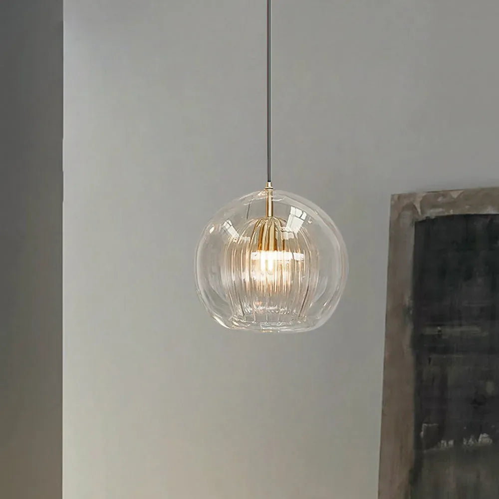 Suspension Globe en Verre June – Transparent & Ambre