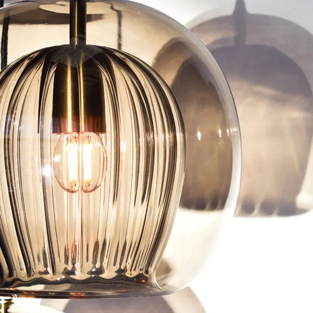 Suspension Globe en Verre June – Transparent & Ambre