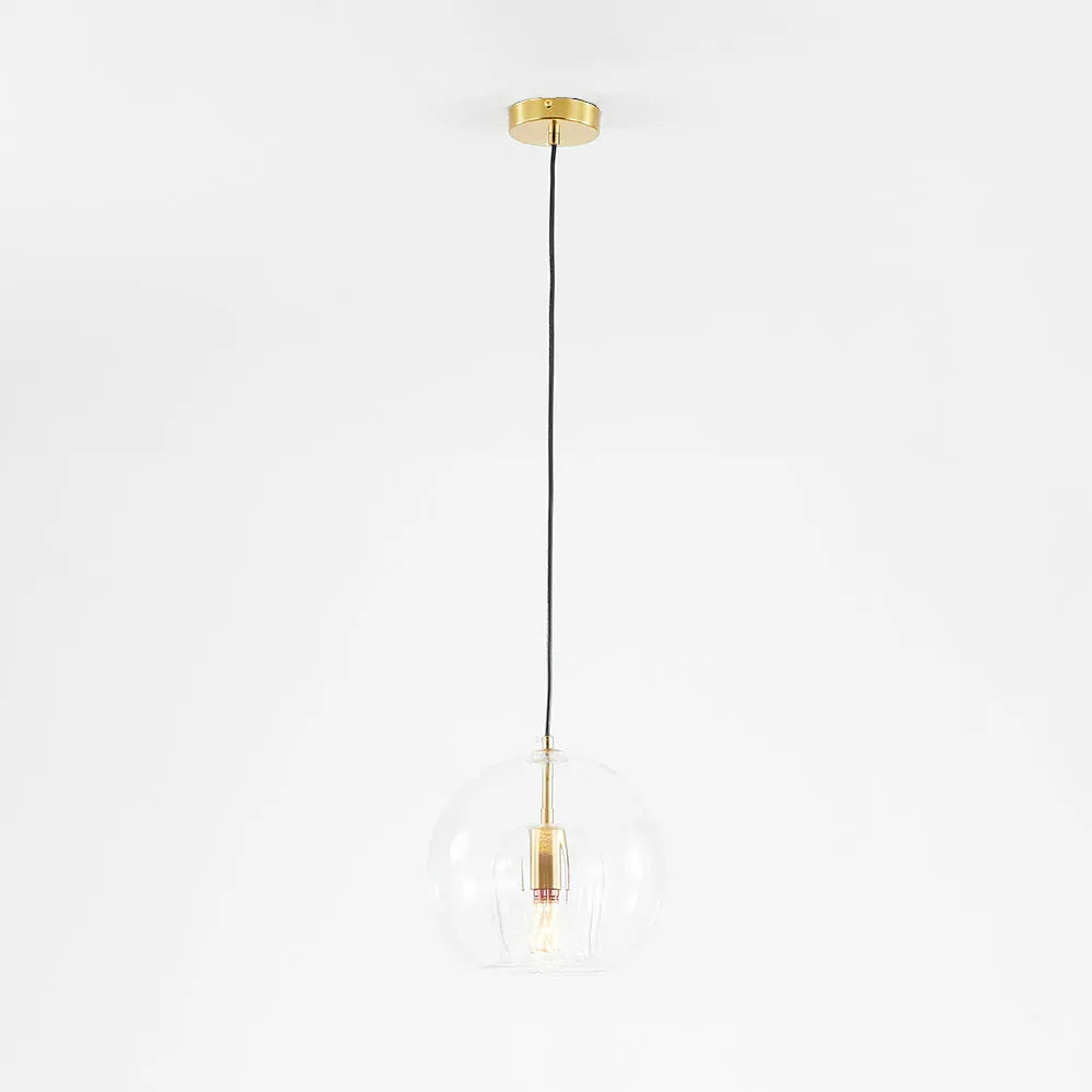 Suspension Globe en Verre June – Transparent & Ambre