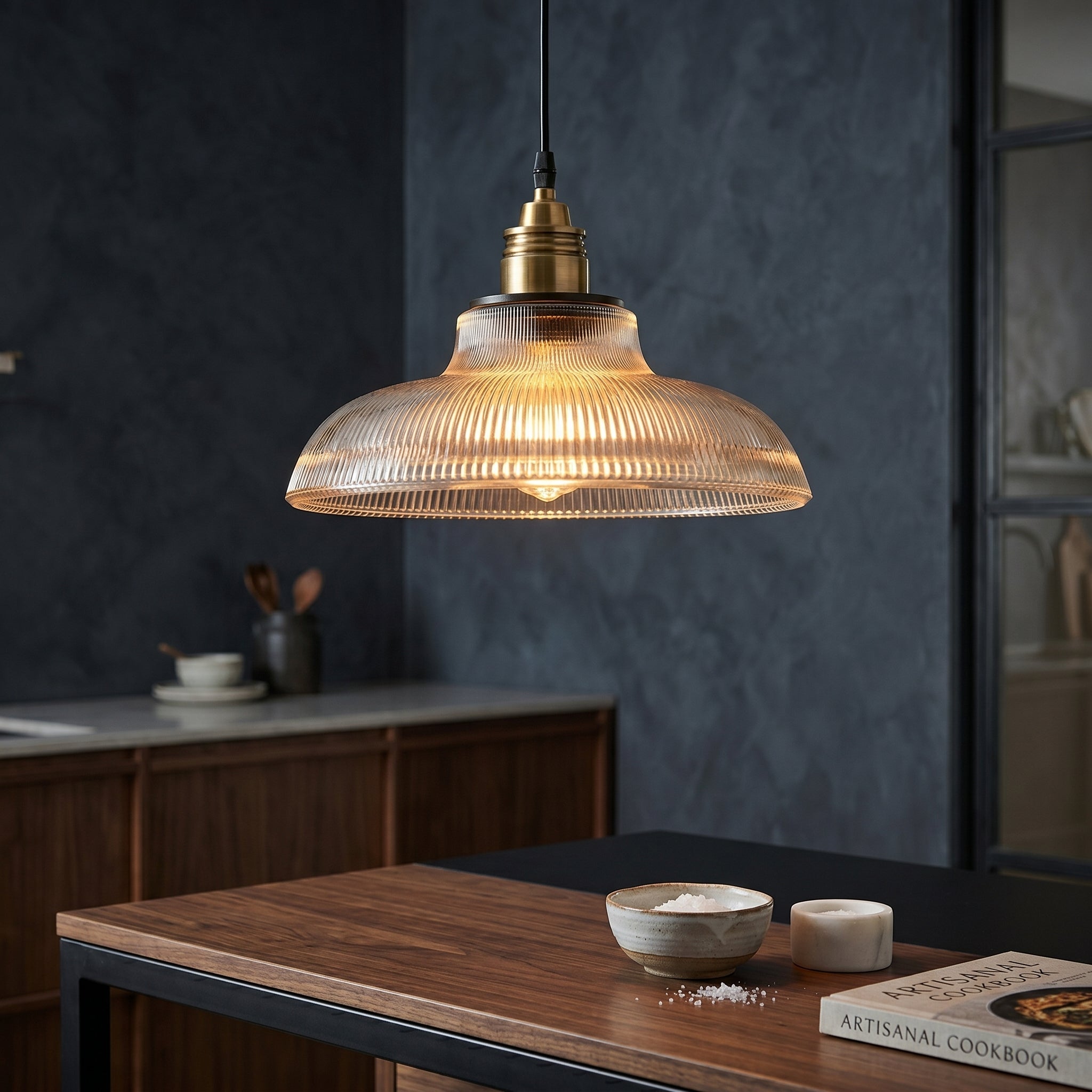 Suspension Vintage en Verre Vert